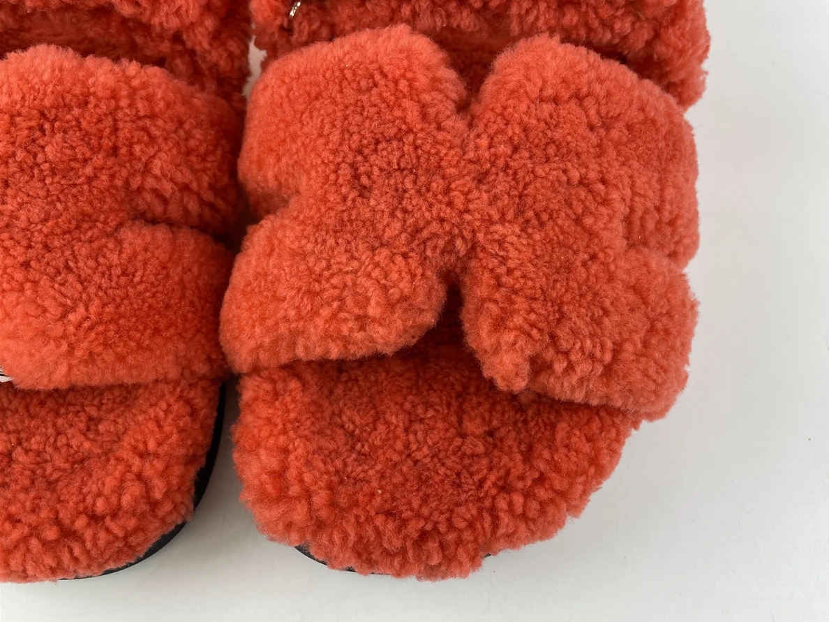 2649 Hermes Red Woolen Sandals Affordable 113