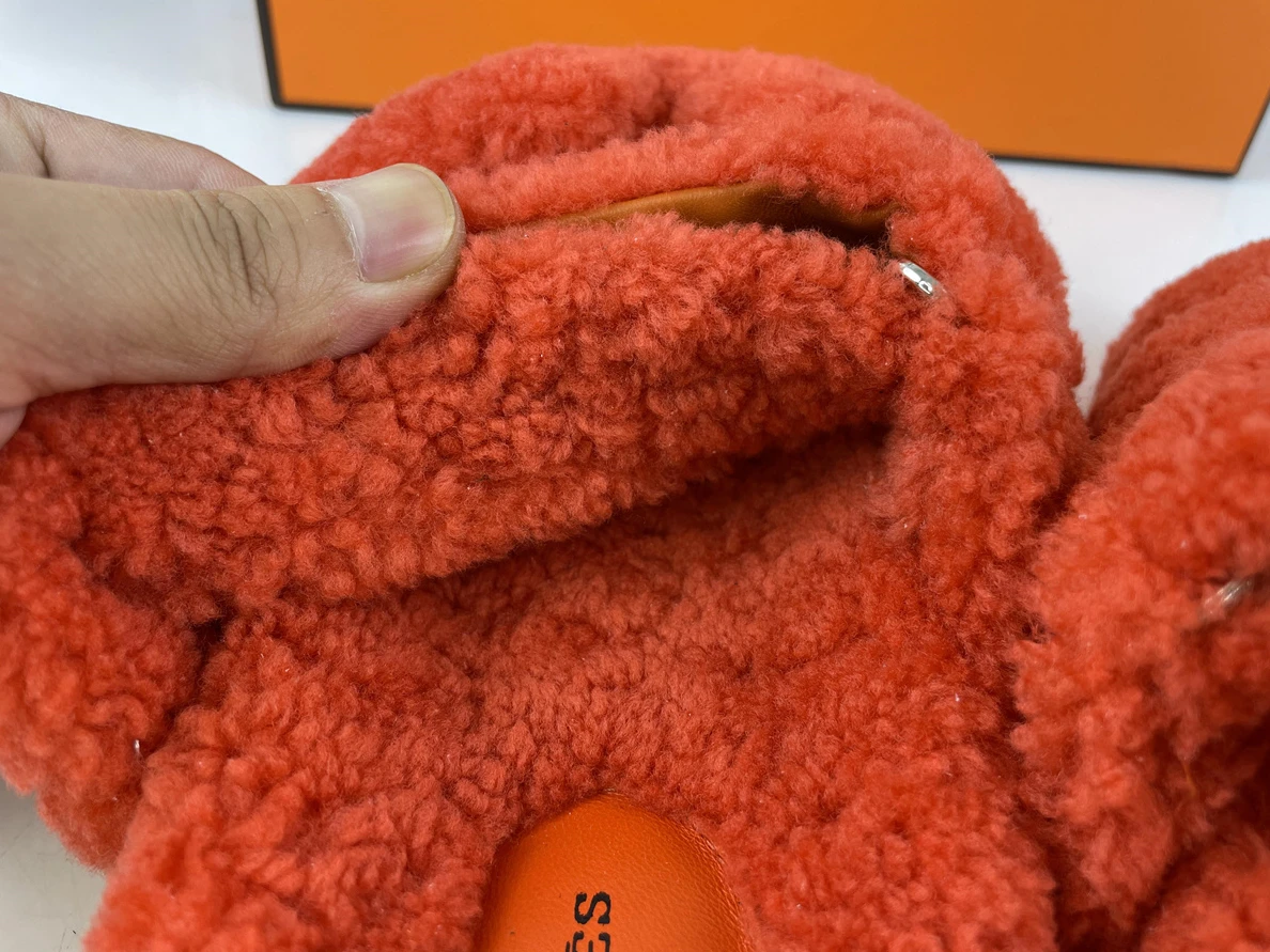 2649 Hermes Red Woolen Sandals Affordable 113