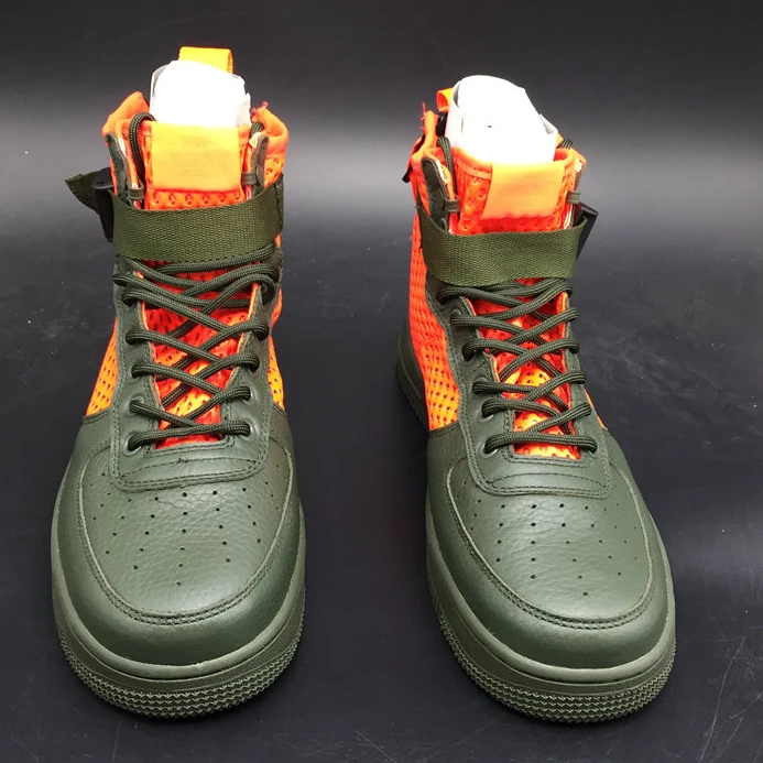2884 Nike SF Air Force 1 Mid Cargo Khaki Total Crimson Popular 2495