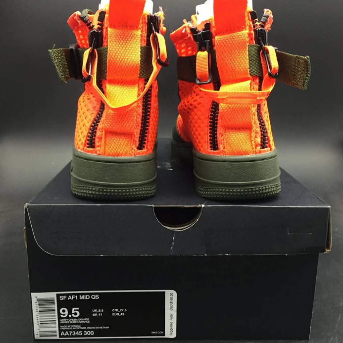 2884 Nike SF Air Force 1 Mid Cargo Khaki Total Crimson Popular 2495