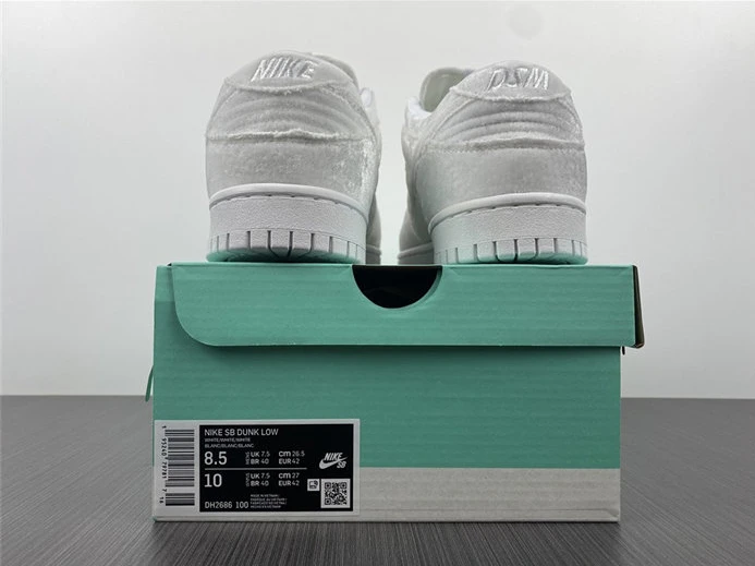 3553 Nike Dunk Low Dover Street Market Triple White Velvet DH2686- SportInspired 1981