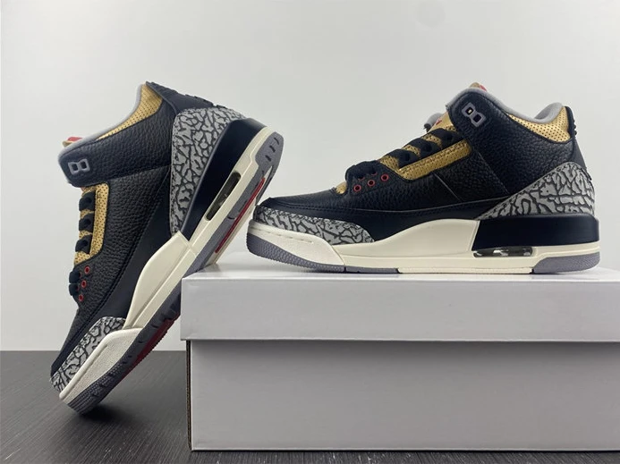 4388 Jordan 3 Retro Black Cement Gold CK9246- StreetReady 742