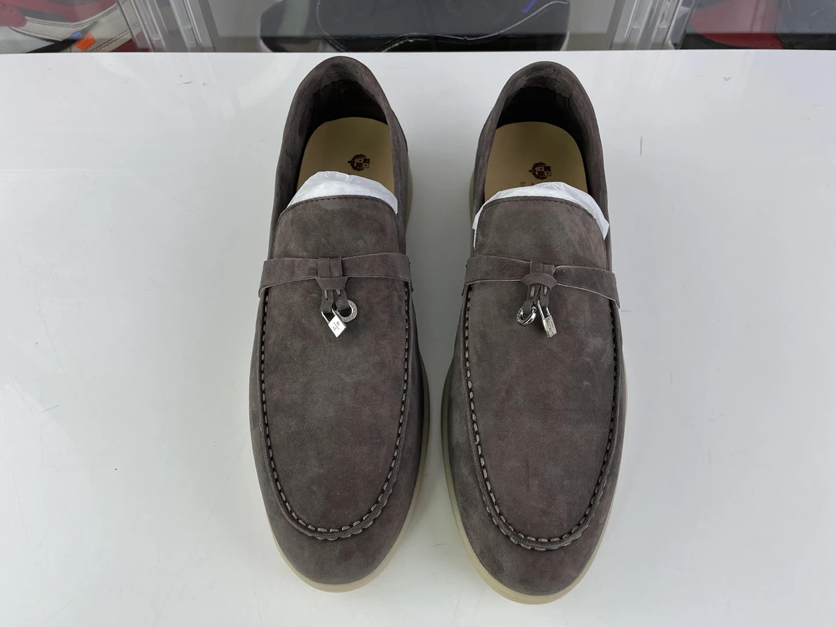 508 Loro piana Coffee BROWN summer walk shoes Suede NewStyle 3539