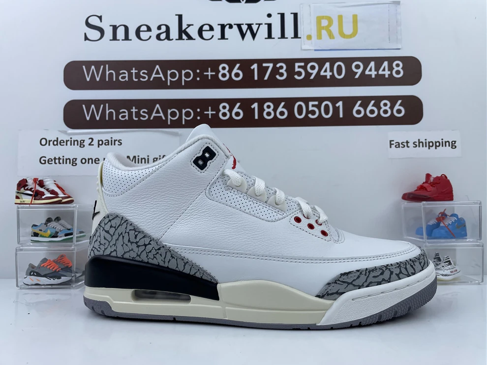 5527 GOAT Air Jordan 3 “White Cement Reimagined” Popular 716