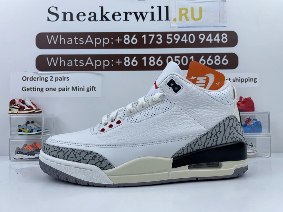 5527 GOAT Air Jordan 3 “White Cement Reimagined” Popular 716