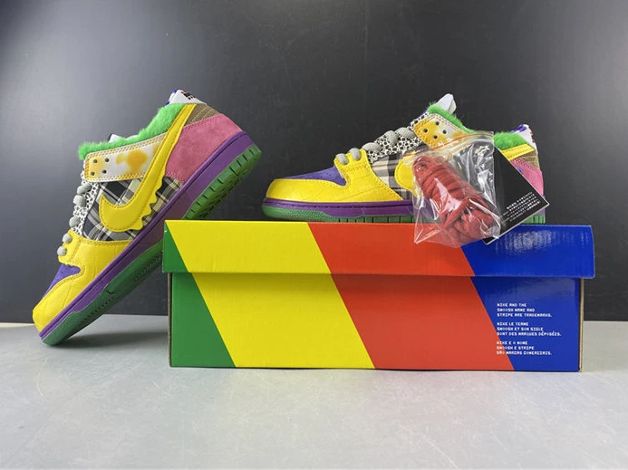 5812 NIKE SB DUNK LOW PRO IW PURPLE YELLOW-VIOLET-PINK 318403- Affordable 2196
