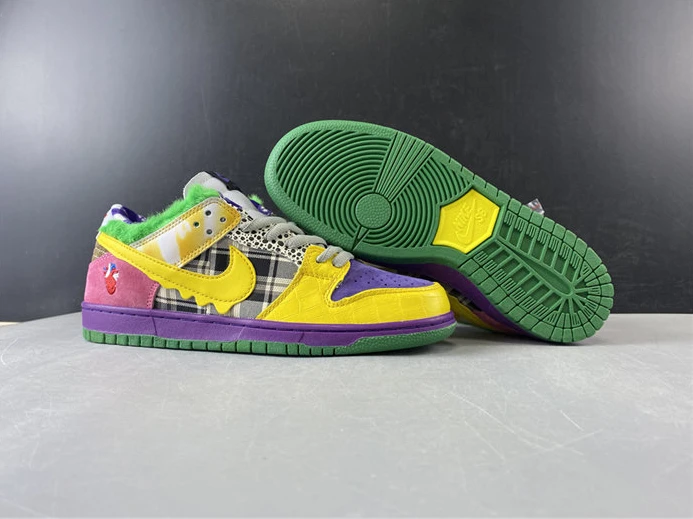 5812 NIKE SB DUNK LOW PRO IW PURPLE YELLOW-VIOLET-PINK 318403- Affordable 2196