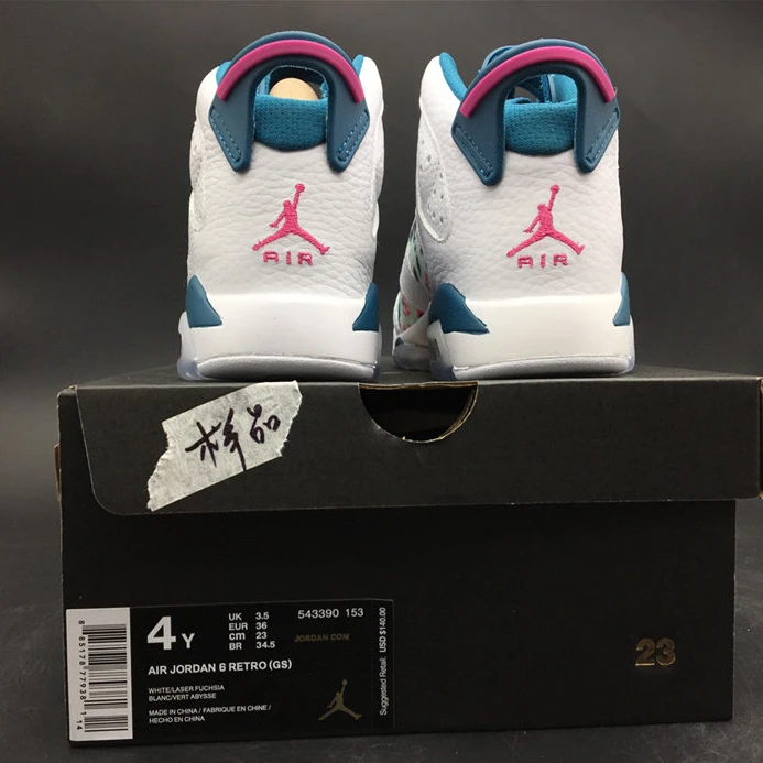 648 Jordan 6 Retro White Laser Fuchsia Green Abyss 543390 HighQuality 987