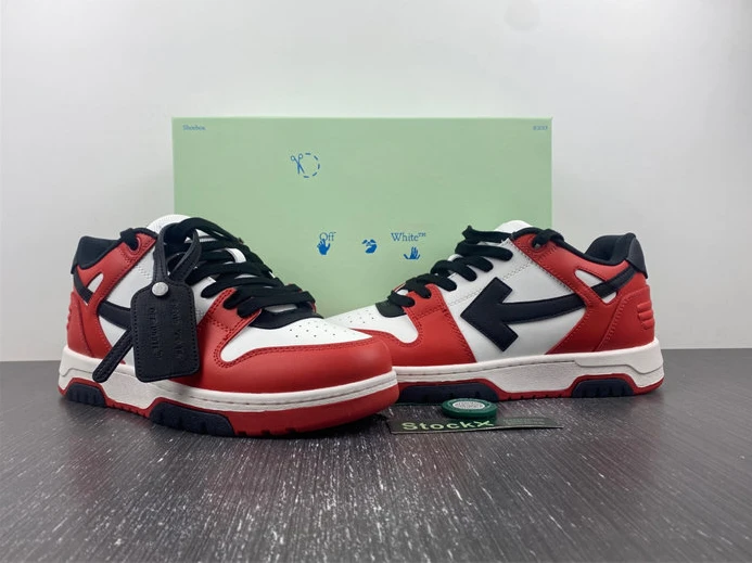 6496 OFF-WHITE Out Of Office OOO Low Tops Black White Red OMIA189S22LEA Affordable 1428