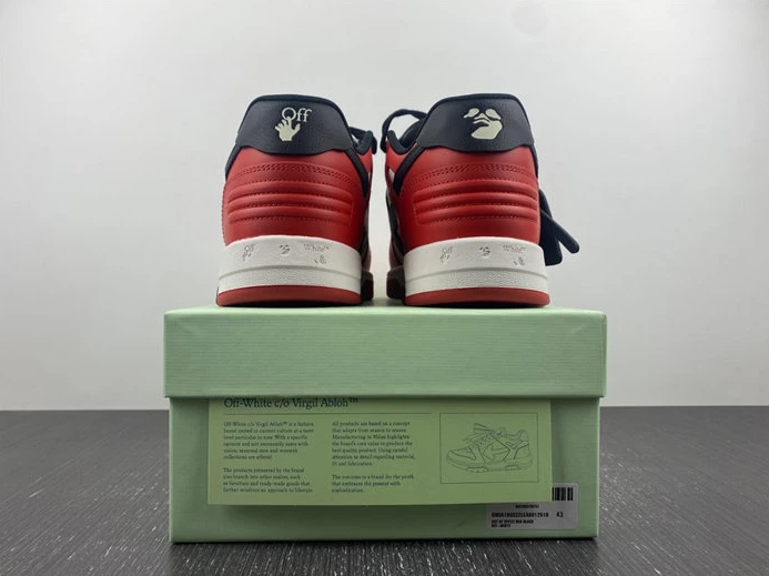 6496 OFF-WHITE Out Of Office OOO Low Tops Black White Red OMIA189S22LEA Affordable 1428