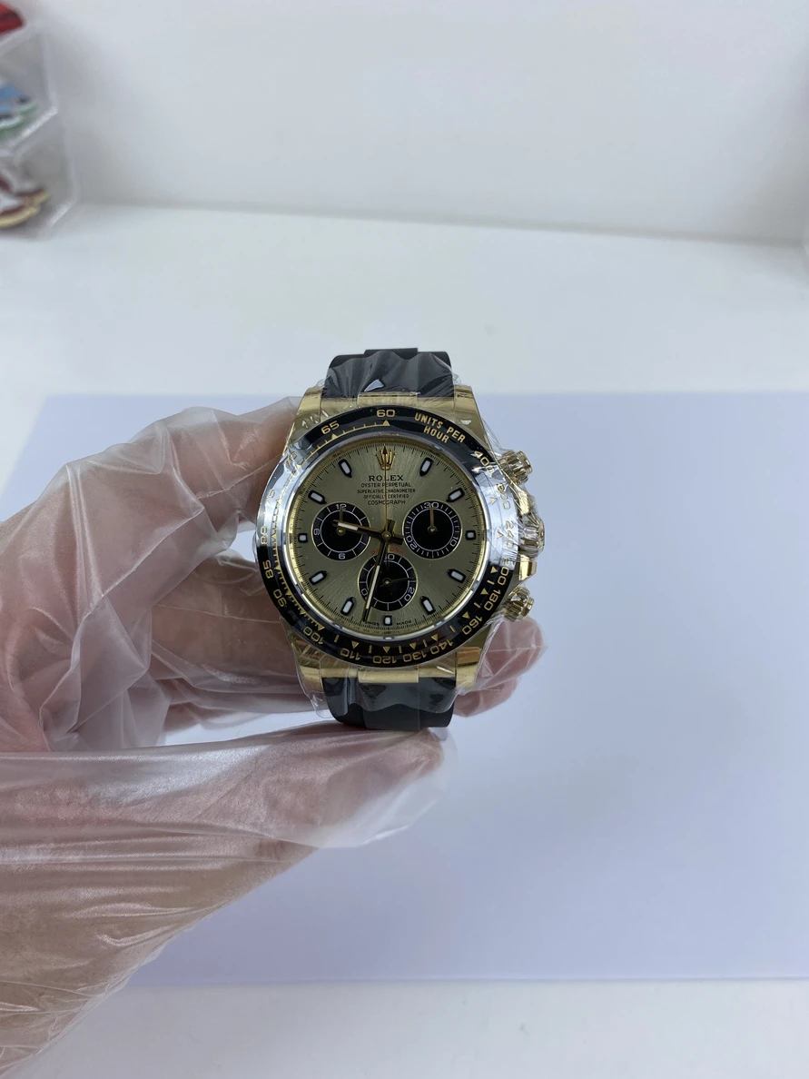 6853 Rolex Trithong watch Golden colorway, 4130 machine (40x12.2mm) BestValue 341