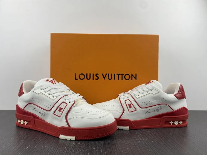 6950 Louis Vuitton Trainer White Red Signature 1AAGZO ModernLook 1516