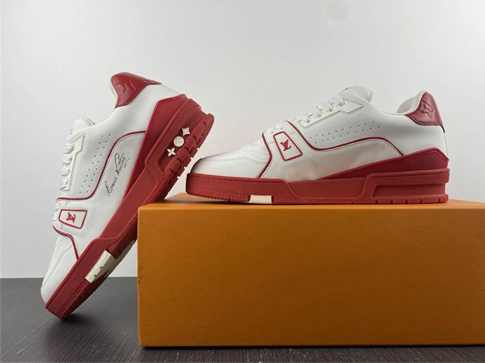 6950 Louis Vuitton Trainer White Red Signature 1AAGZO ModernLook 1516