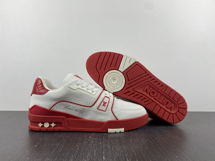 6950 Louis Vuitton Trainer White Red Signature 1AAGZO ModernLook 1516
