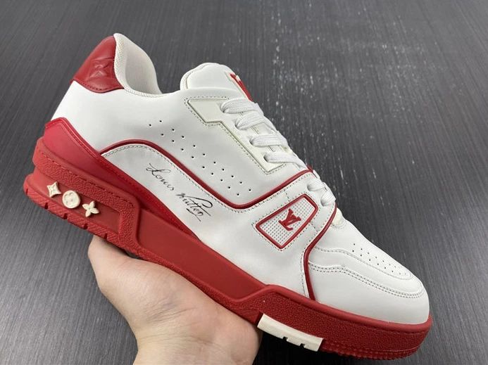 6950 Louis Vuitton Trainer White Red Signature 1AAGZO ModernLook 1516