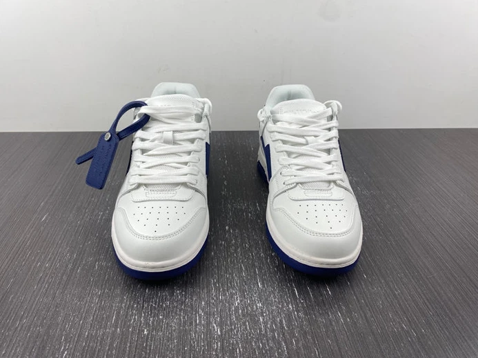 7018 OFF-WHITE Out Of Office OOO Low Tops White White Navy Blue OMIA189F22LEA HighQuality 1432