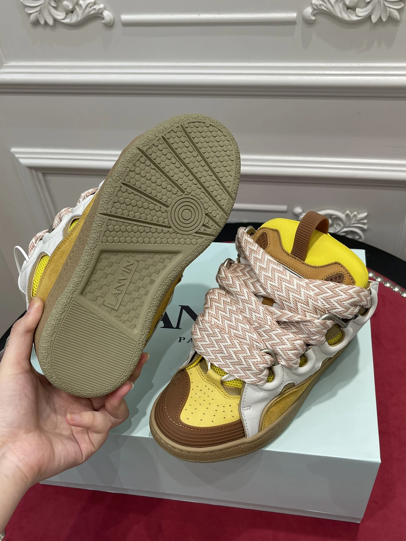 7137 Lanvin Leather Curb Beige Yellow FM-SKRK11-DRAG-H AllSeason 1476