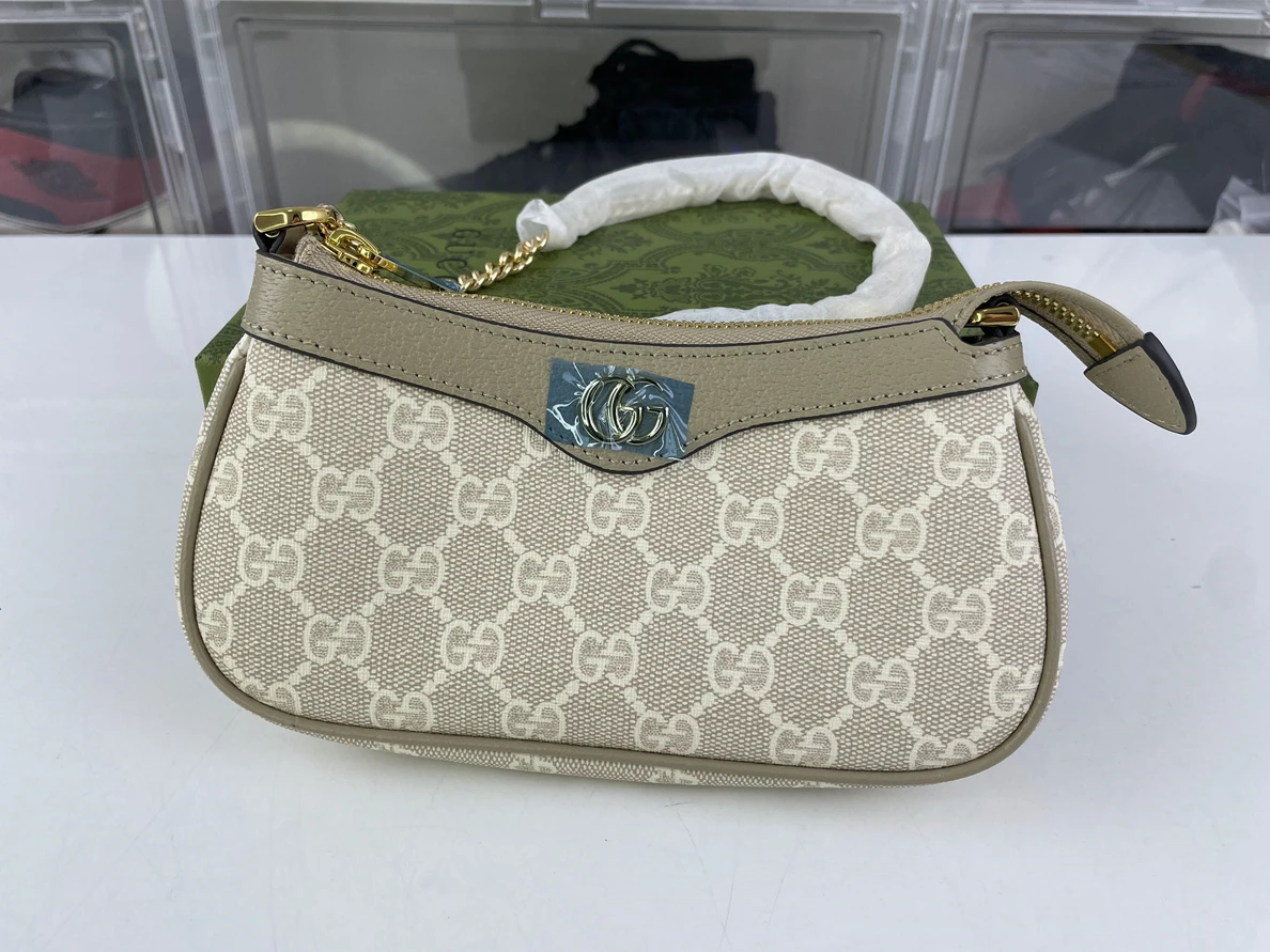 719 GUCCI Ophidia Mini handeling bag Tan color, (19x 10 x 3cm) Trendy 220
