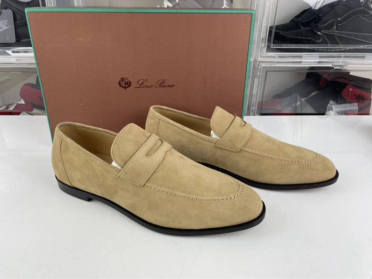 7642 Loro piana summer walk Tan color Suede GoodFit 3540