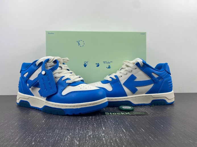 7779 OFF-WHITE Out Of Office OOO Low Tops White Blue OMIA189F22LEA SmartChoice 1431