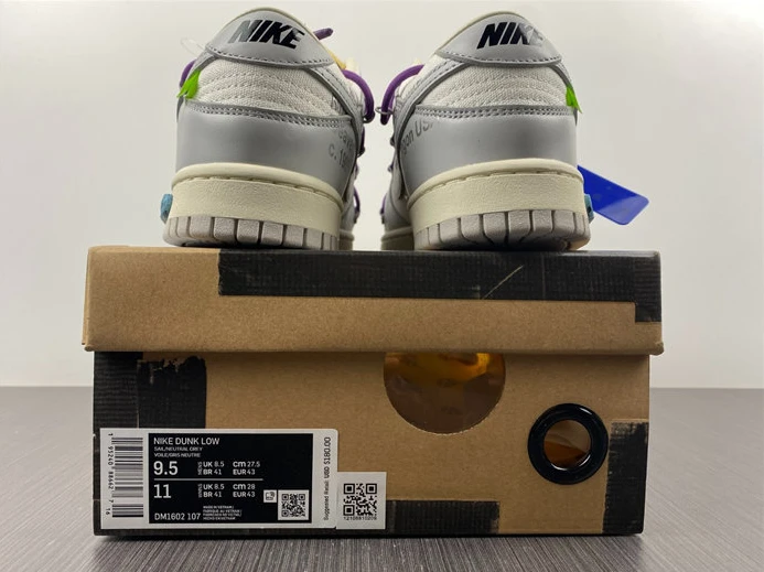 7901 Nike Dunk Low Off-White Lot 48 DM1602- HighQuality 2344