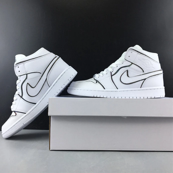 8311 Jordan1 Mid Iridescent Reflective White CK6587- Comfortable 529