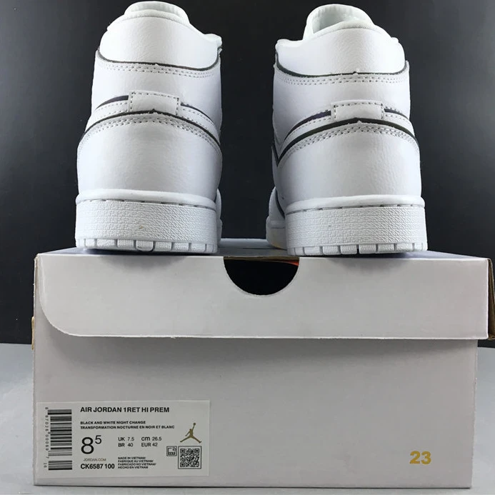 8311 Jordan1 Mid Iridescent Reflective White CK6587- Comfortable 529