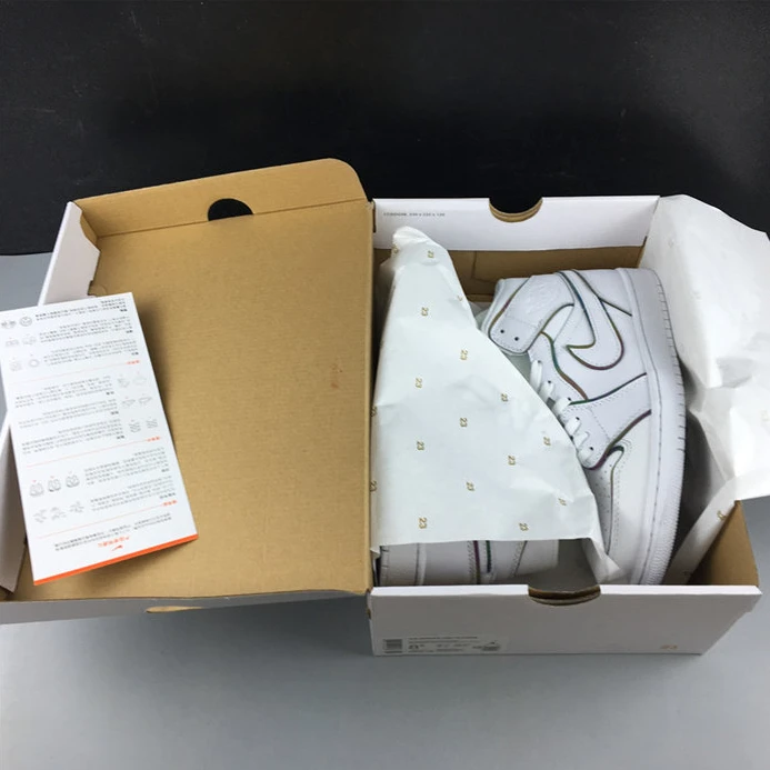 8311 Jordan1 Mid Iridescent Reflective White CK6587- Comfortable 529