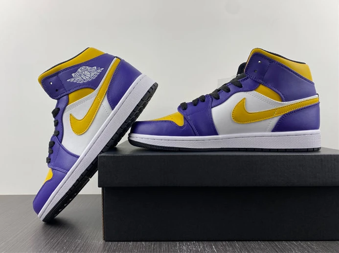 8617 Jordan 1 Mid Lakers DQ8426- Fashionable 435