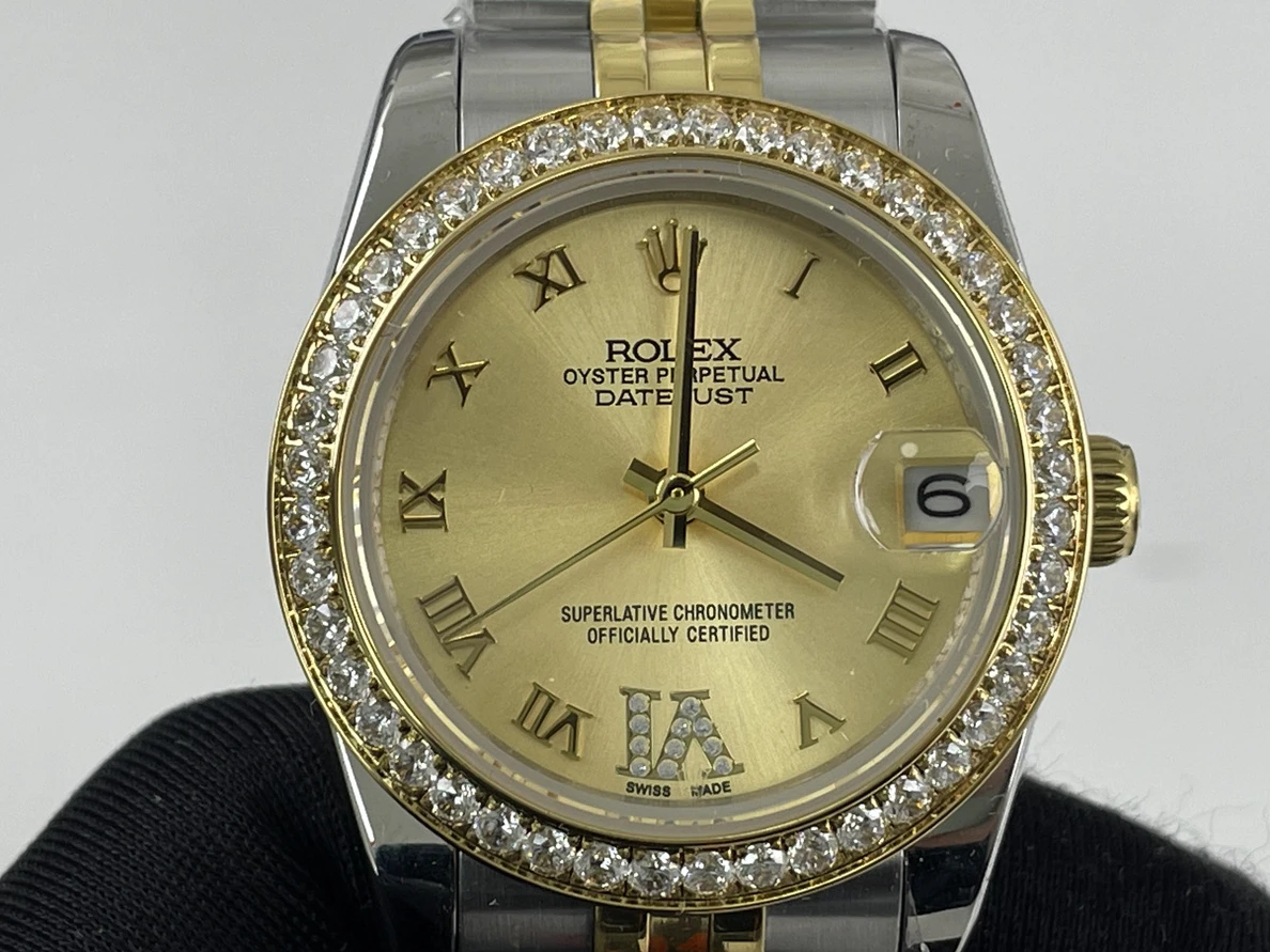 9064 Rolex Ladies Date-Just Gold watch with diamonds (36mm) WellDesigned 316