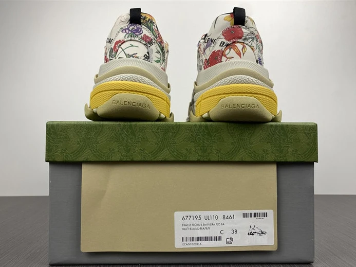 9571 Gucci x BLCG The Hacker Project Triple S Flora Print 677195 UL110 NewStyle 1706