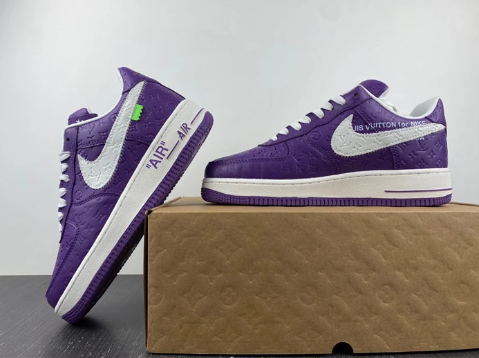 9845 Louis Vuitton Nike Air Force 1 Low By Purple White UrbanStyle 2406