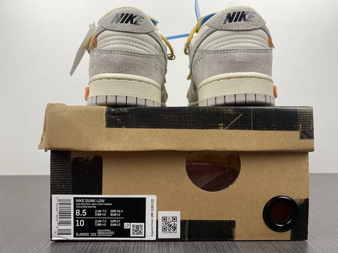 Affordable 3381 Nike Dunk Low Off-White Lot 34 DJ0950- 1952