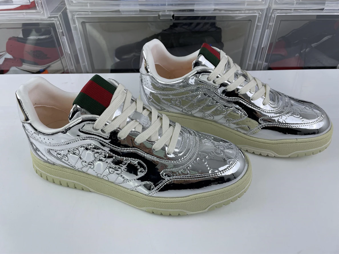Affordable 3543 GUCCI Re-web silver shoes sabato de sarno shoes 93