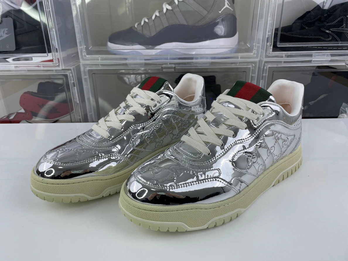 Affordable 3543 GUCCI Re-web silver shoes sabato de sarno shoes 93