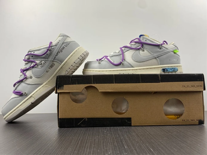 Affordable 8825 Nike Dunk Low Off-White Lot 48 DM1602- 1911