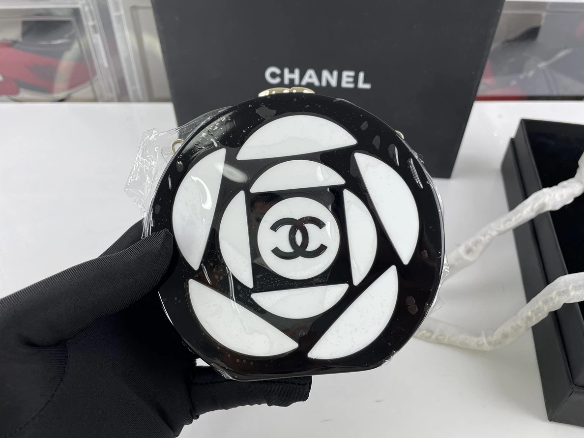 Affordable CHANEL Black White Camellia Flower bag (10 x 10 x 3 cm) 239