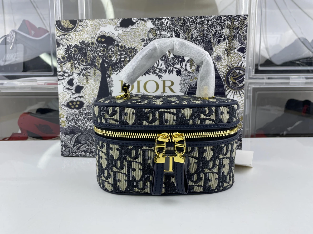 Affordable Dior 30 Montaigne mini vanity Blue Oblique Bag (16x  8 x 9.5 cm) 260