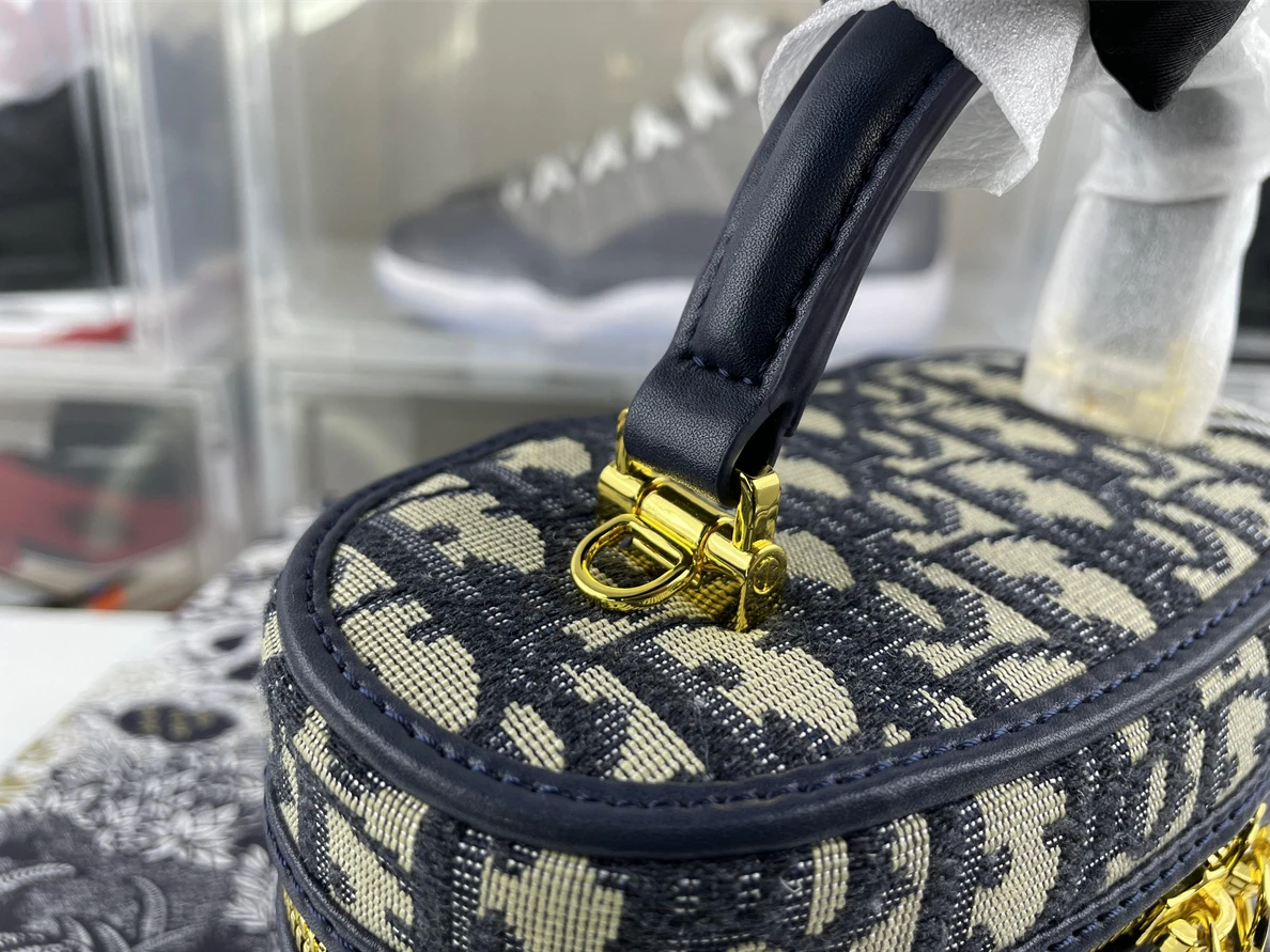 Affordable Dior 30 Montaigne mini vanity Blue Oblique Bag (16x  8 x 9.5 cm) 260
