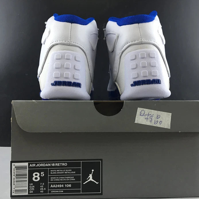 Affordable Jordan 18 Retro White Sport Royal AA2494-106 1199