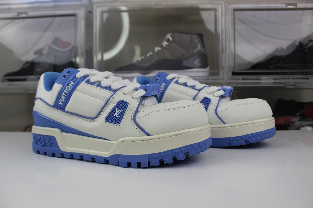 Affordable Louis Vuitton LV trainer White Blue 209