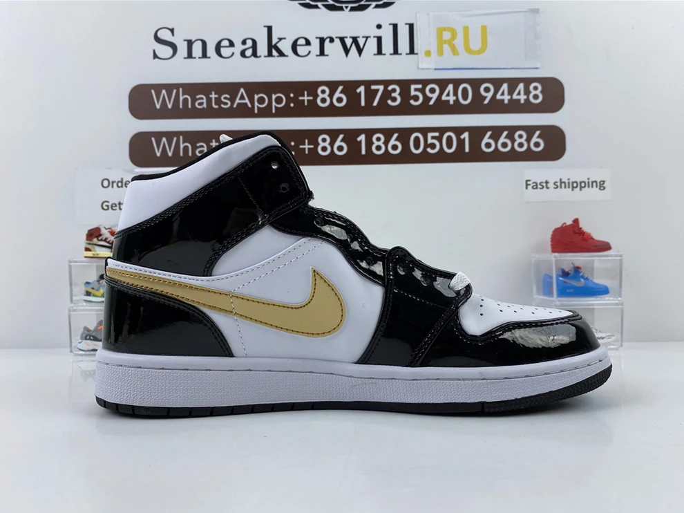 Air Jordan 1 Mid Metallic Gold White NewStyle 580