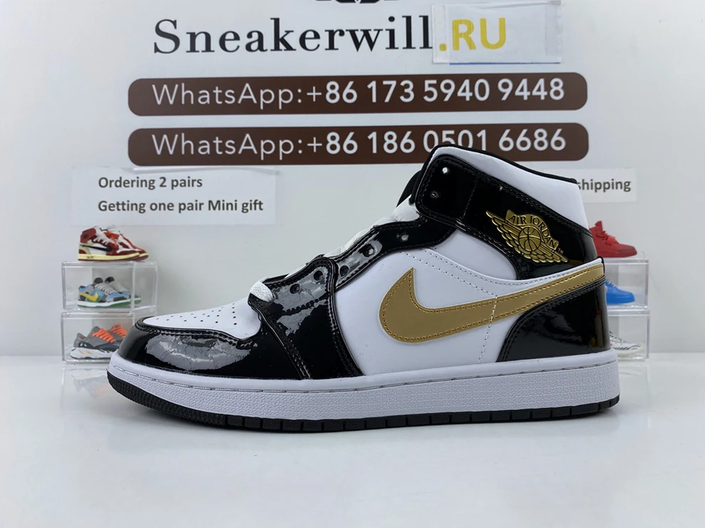 Air Jordan 1 Mid Metallic Gold White NewStyle 580