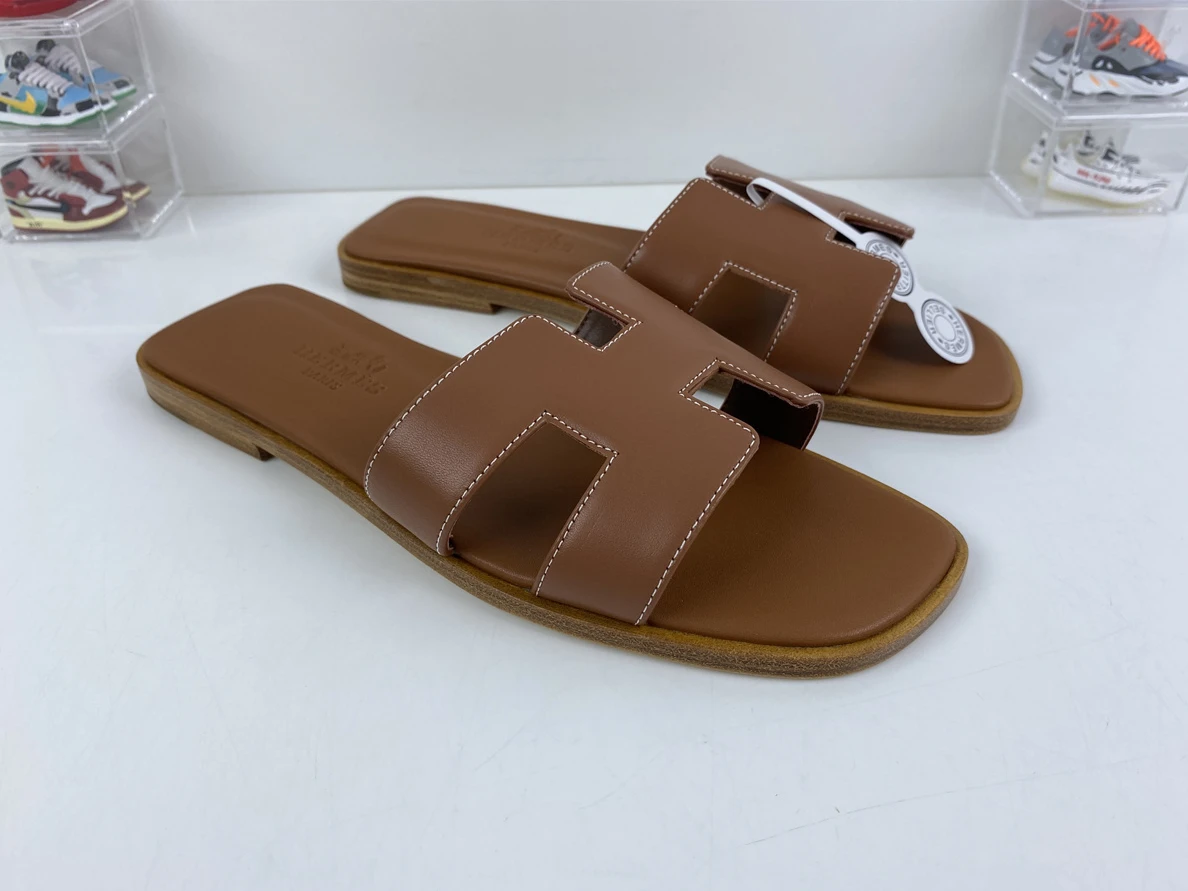 AllSeason 1695 Herme Slide Brown Semelle Cuir 131