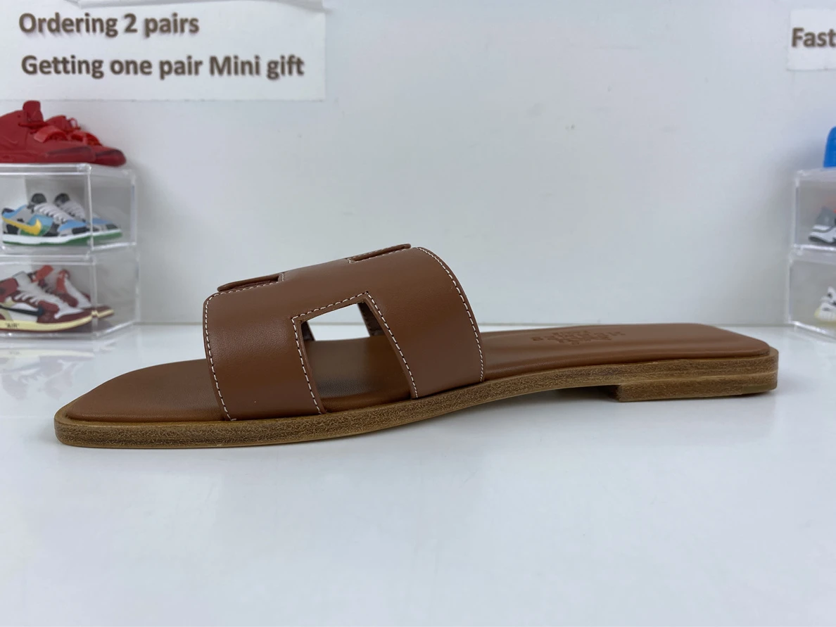 AllSeason 1695 Herme Slide Brown Semelle Cuir 131