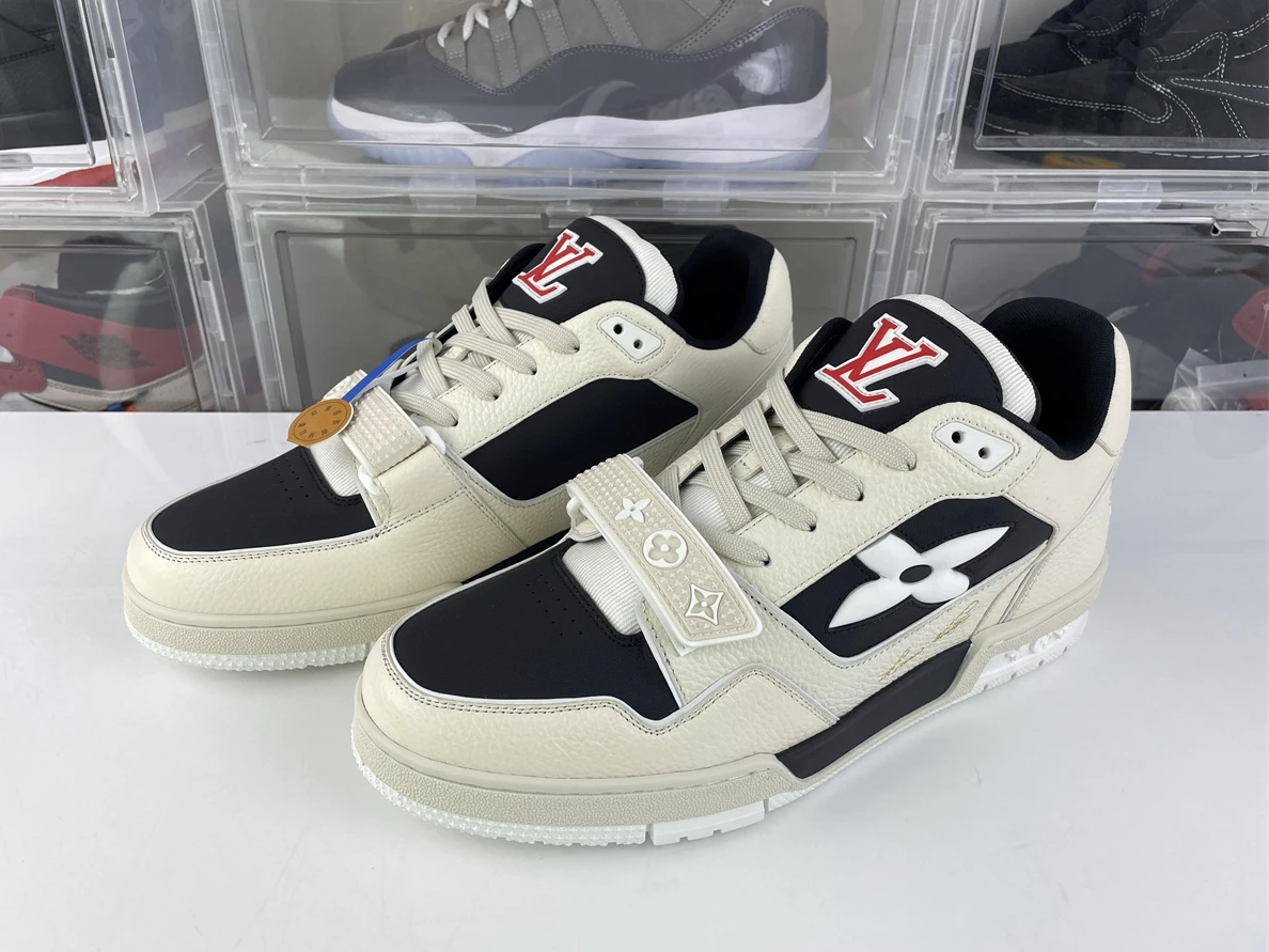 AllSeason 4790 Louis Vuitton Cream white Black Trainer Sneaker Virgil abloh 154