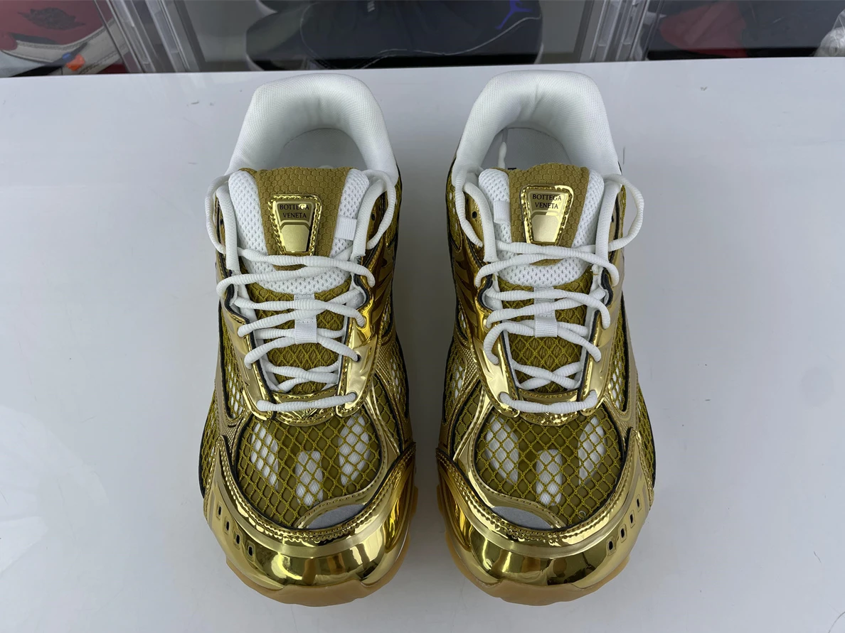BOTTEGA VENETA ORBIT SNEAKER Fabric GOLD-White NewStyle 3522