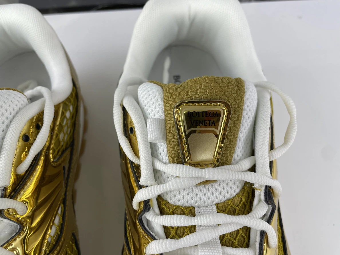 BOTTEGA VENETA ORBIT SNEAKER Fabric GOLD-White NewStyle 3522