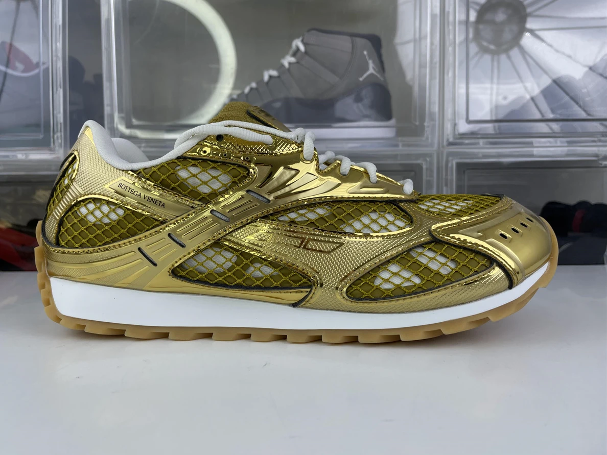 BOTTEGA VENETA ORBIT SNEAKER Fabric GOLD-White NewStyle 3522