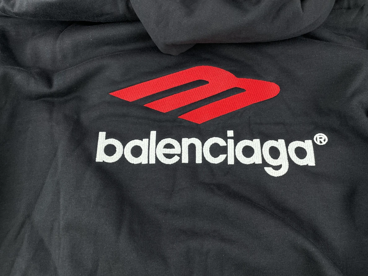 Balenciaga Big Red M LOGO Black Hoodie EasyMatch 60